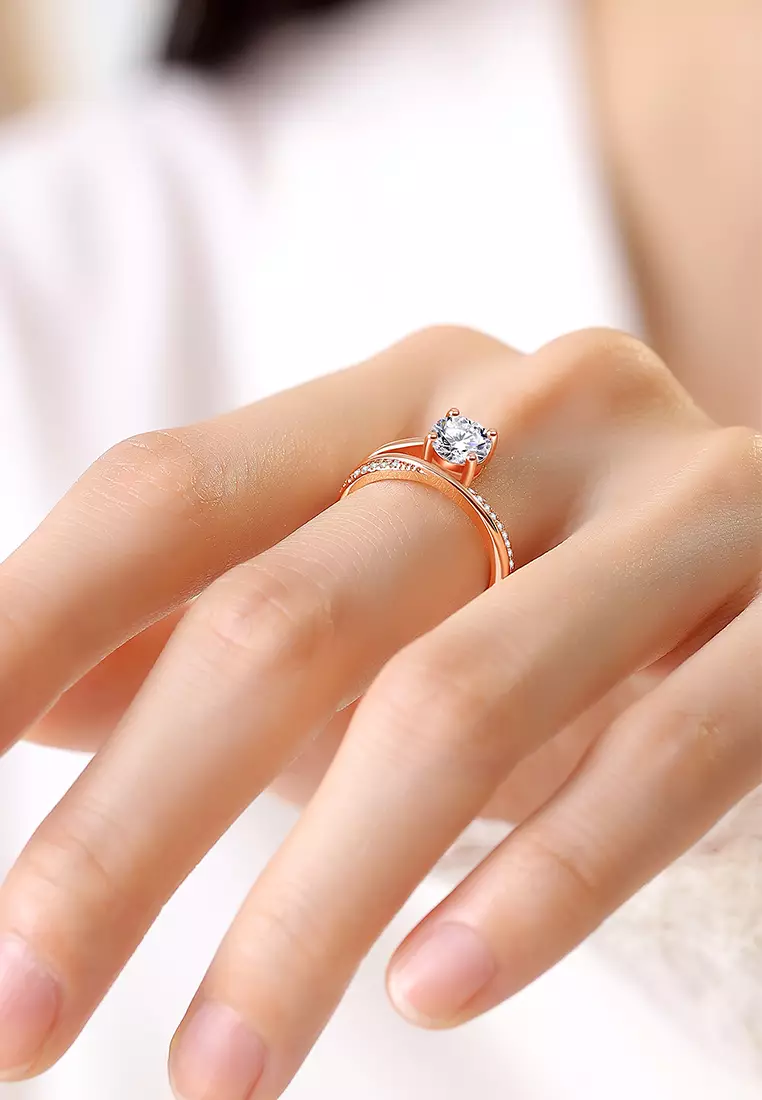 Cincin Wanita Titanium Original Berlian Perhiasan Fashion Korea Cincin Cewek Rings Kotak Indah
