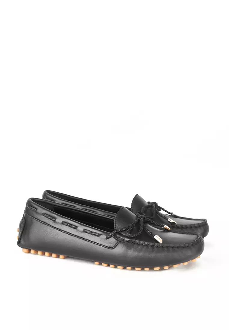 Sepatu Casual Wanita Loafer Moccasin Gino Mariani Elora Hitam