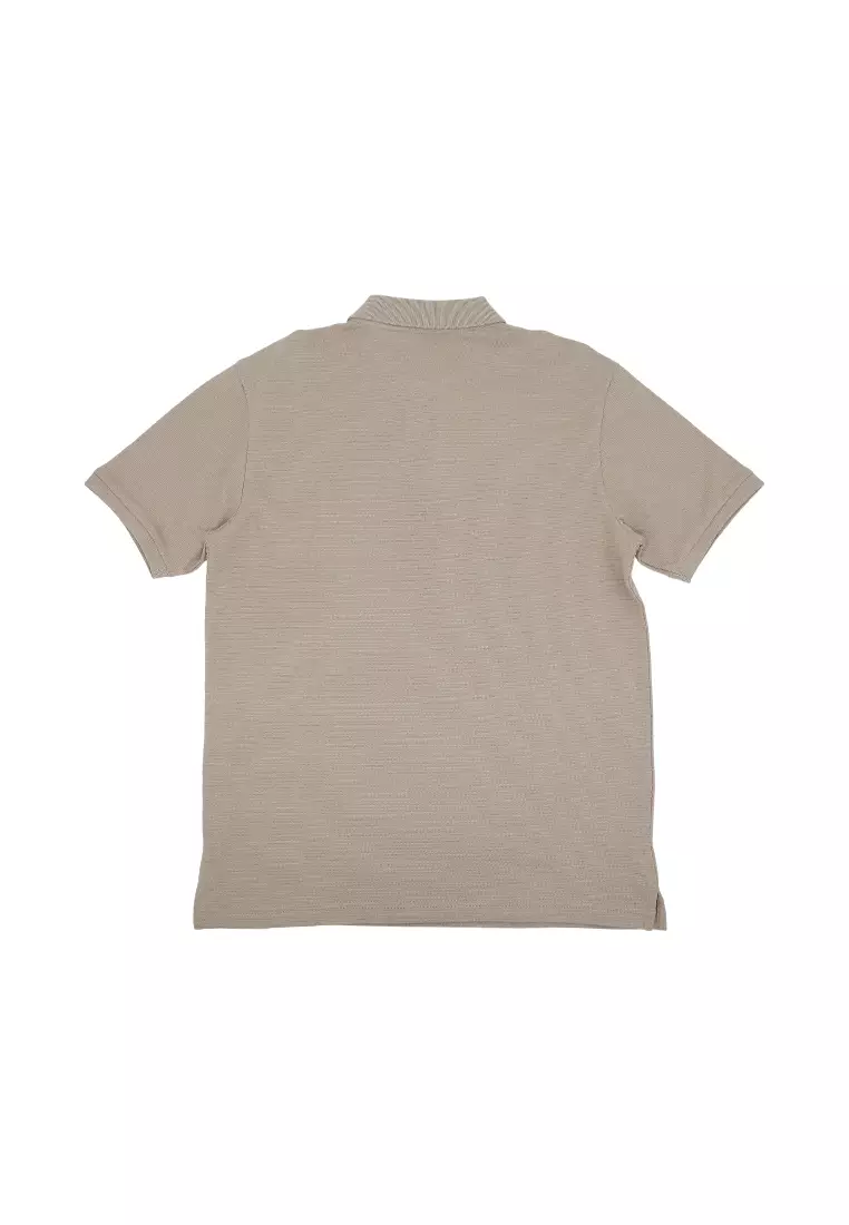 Men's Plain Poloshirt Special Fabric - Taupe