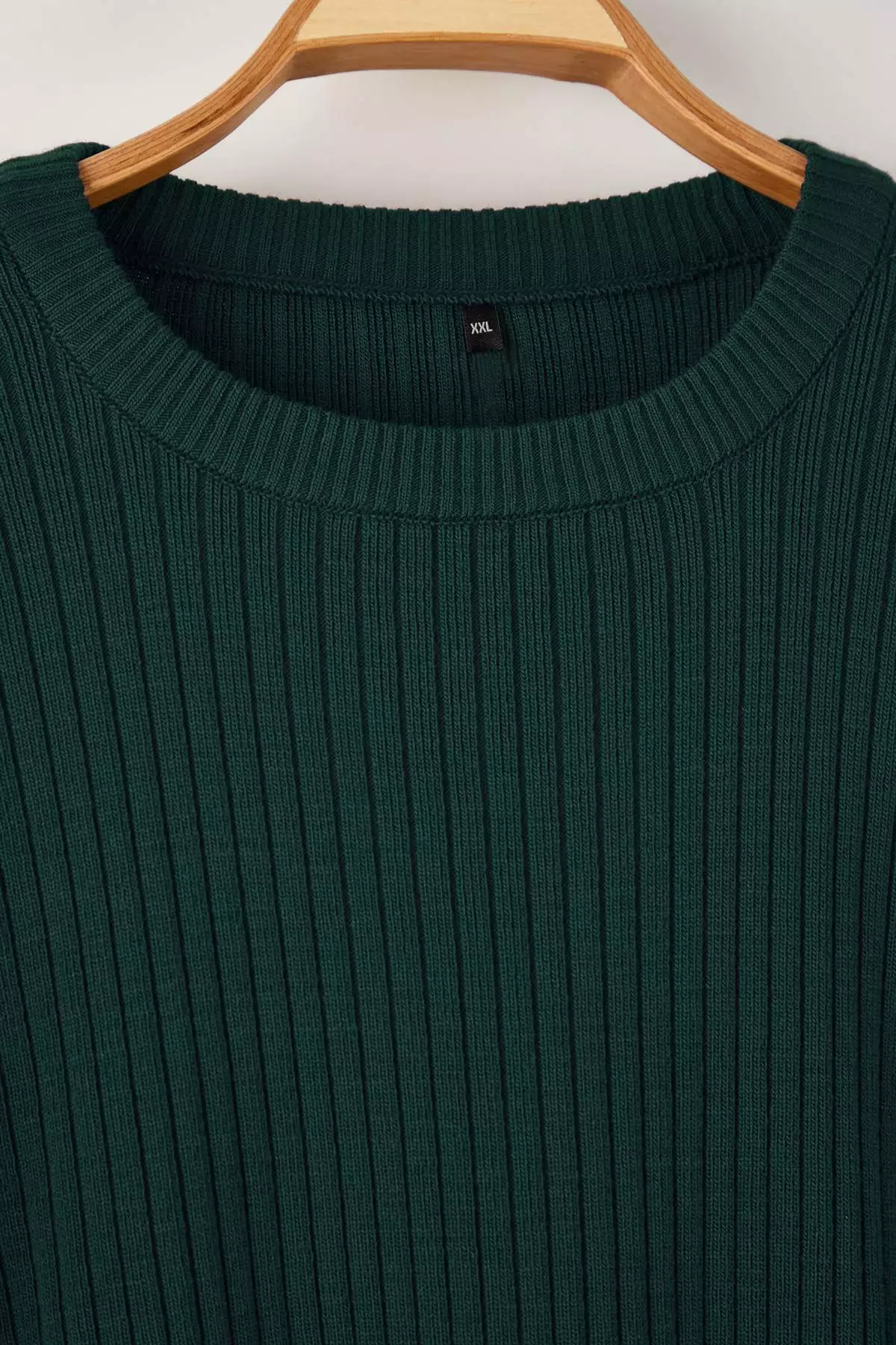Emerald Green Ribbed Crew Neck Knitwear Sweater Pants Set Tbbaw23Cp00044