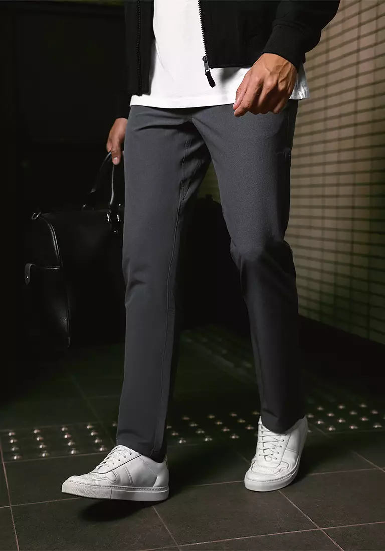 JOBB x MACK WELDON Radius Celana Panjang Pria Straight Fit Charcoal Heather