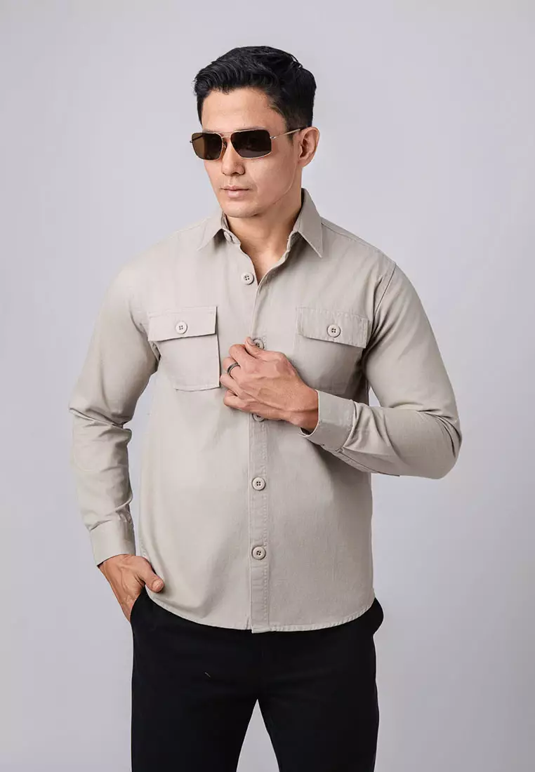 Jacket Shacket Workwear Shirt Light Beige