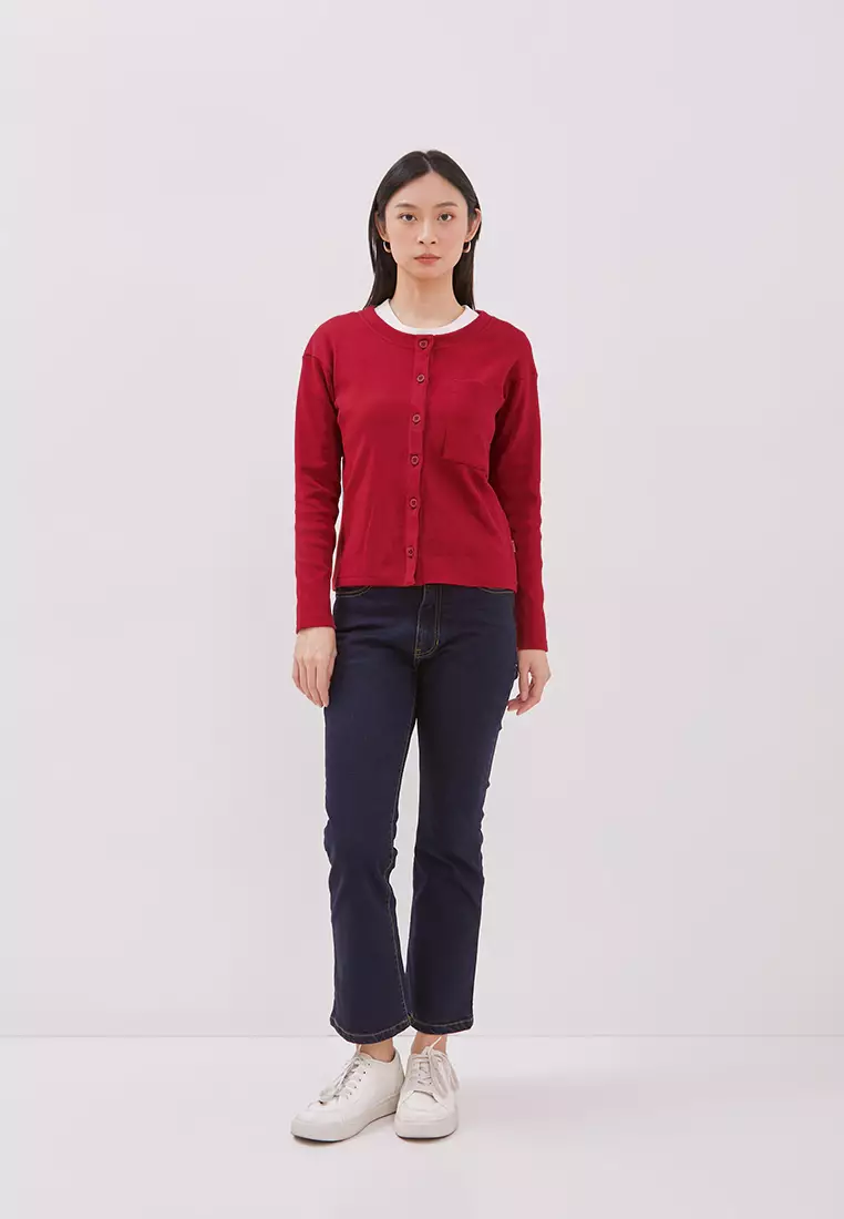 DUST Cardigan Saharsa Maroon (D.5311)
