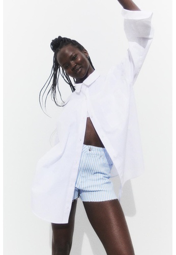 Buy Hu0026M High-waisted twill shorts 2023 Online | ZALORA Singapore