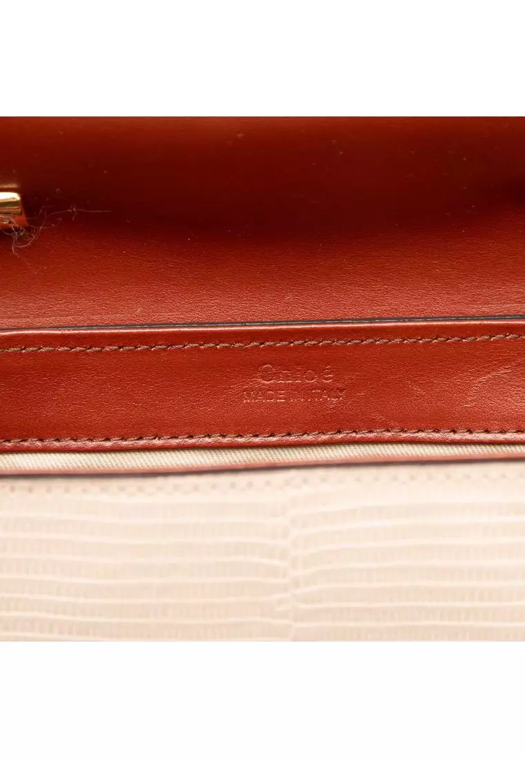 Pre-Loved Chloé Mini Bicolor Croc Embossed Calfskin C Satchel
