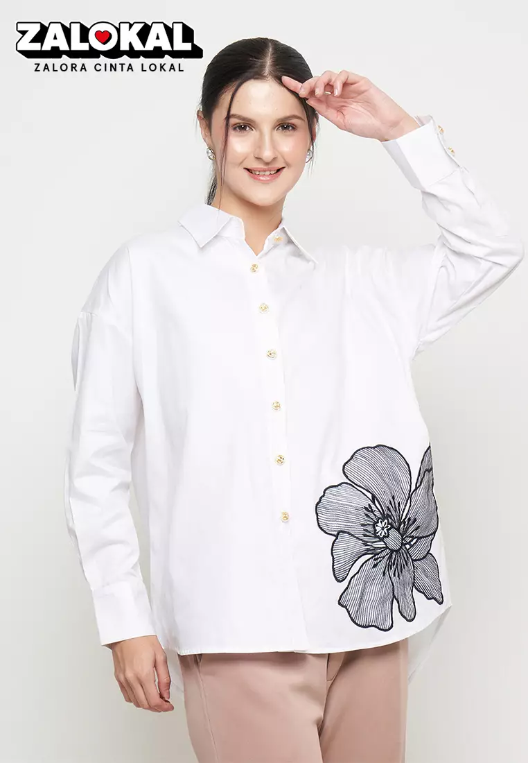 Kamilaa by Itang Yunasz Kemeja Victoria White