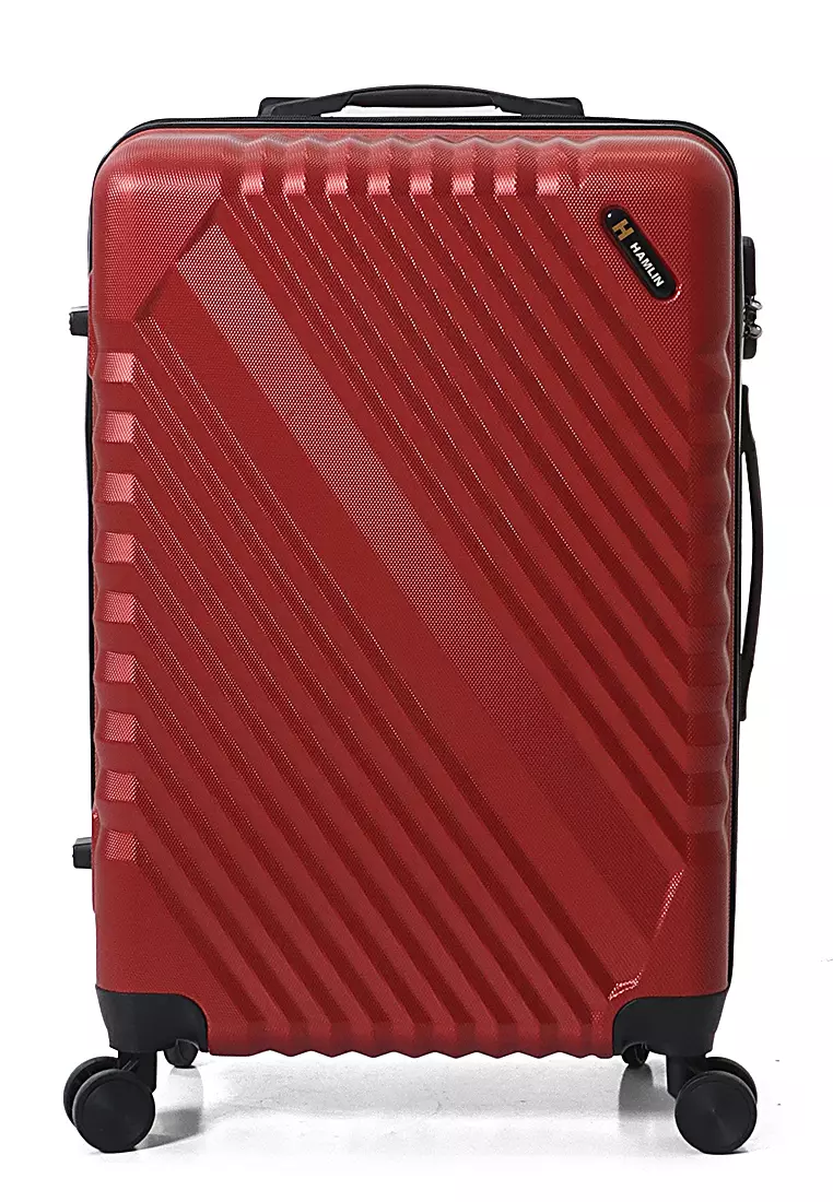 Isvara Tas Koper One Set Unisex Large Compartment Suitcase Number Code Locking Material Fiber ABS ORIGINAL - Maroon