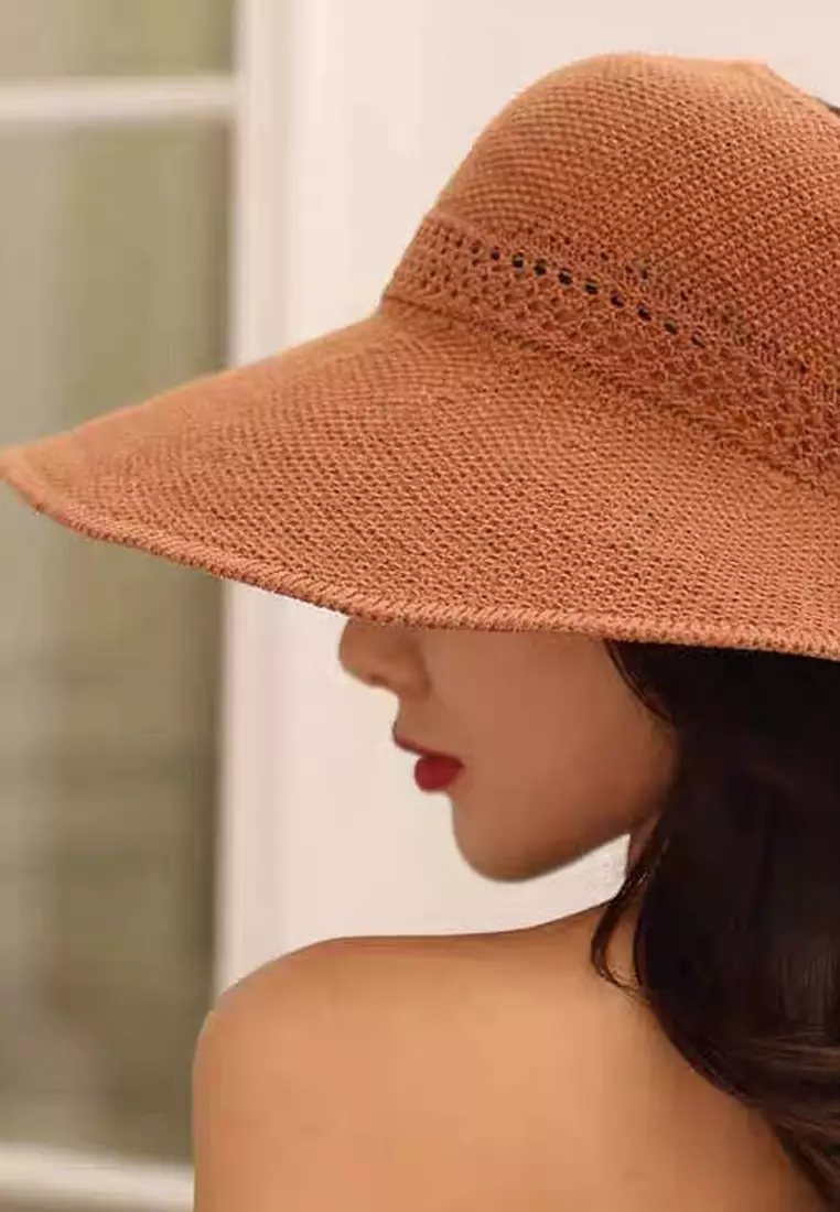 Bow Hollow Big Brim Folding Sunshade Fisherman Caps A22062408KI