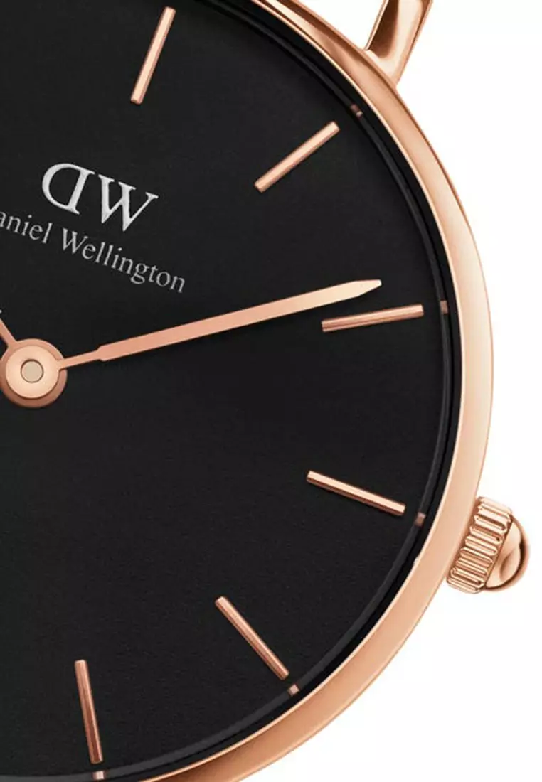 Petite Ashfield 28mm Watch Black dial Mesh strap Rose Gold Female watch Ladies watch Watch for women DW