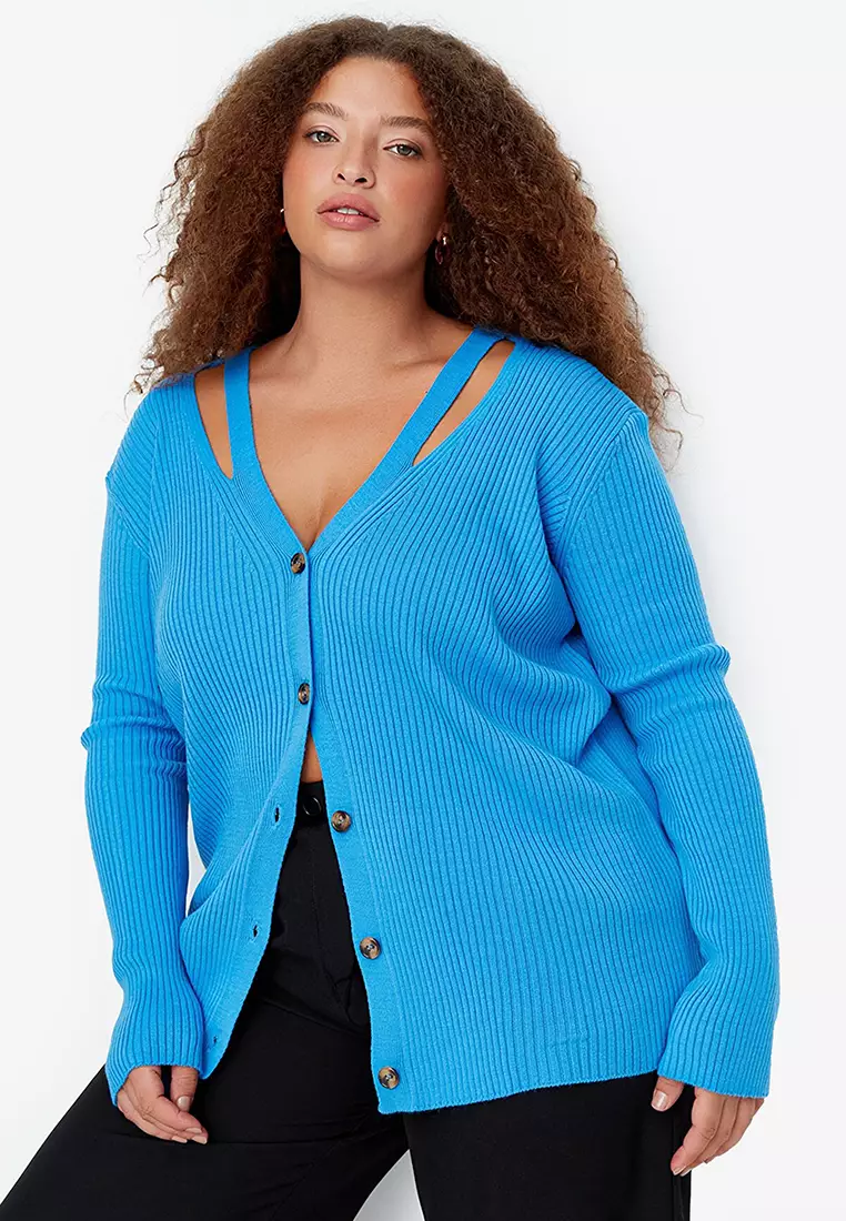 Plus size clearance v neck cardigan