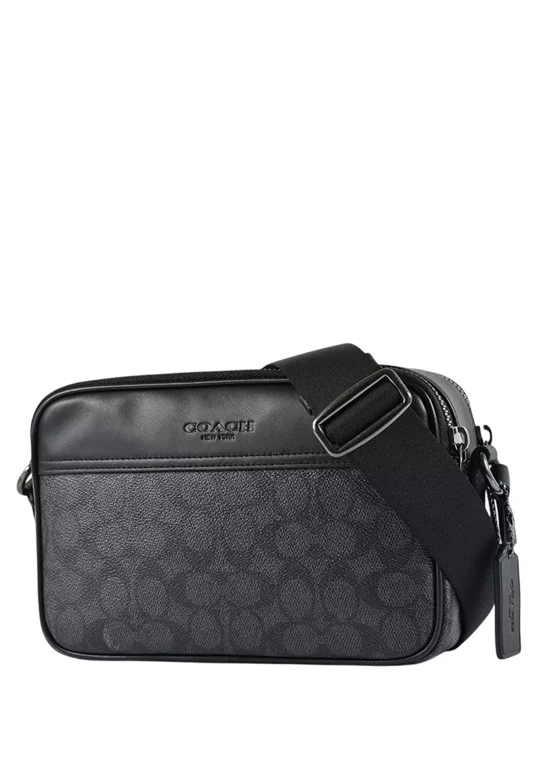 Mens Graham Crossbody Bag - Charcoal Black