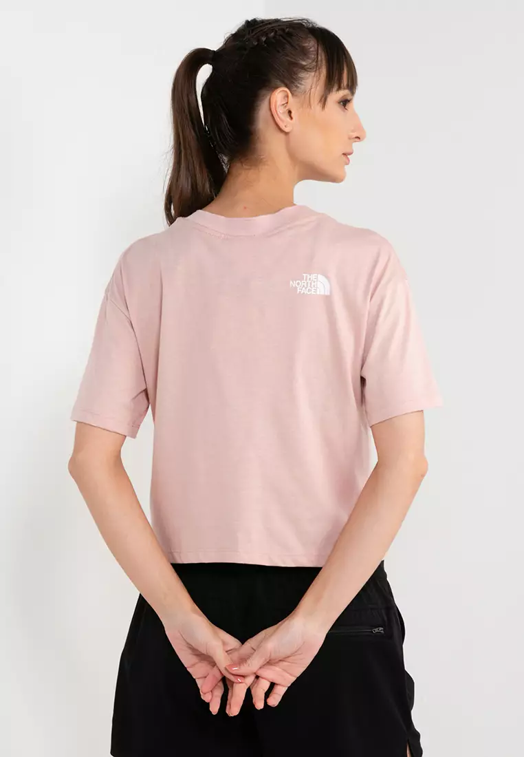 Pink north face on sale top