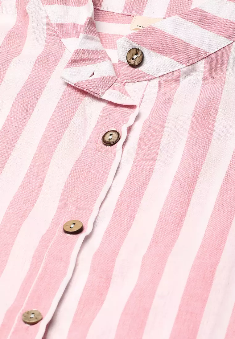 Pink Striped Long Sleeve Shirt