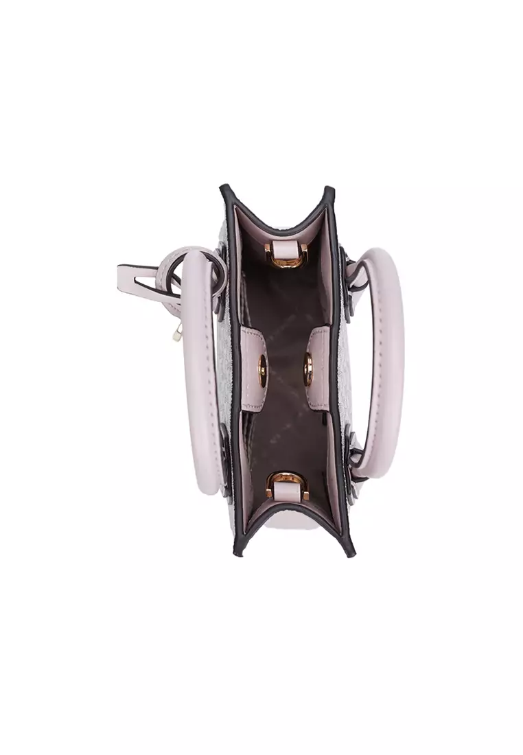 Mercer Extra-Small Logo and Leather Crossbody Bag In Powder Blush Multi 35T1GM9C0I