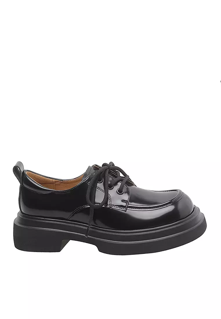 Black lace hot sale up loafers womens