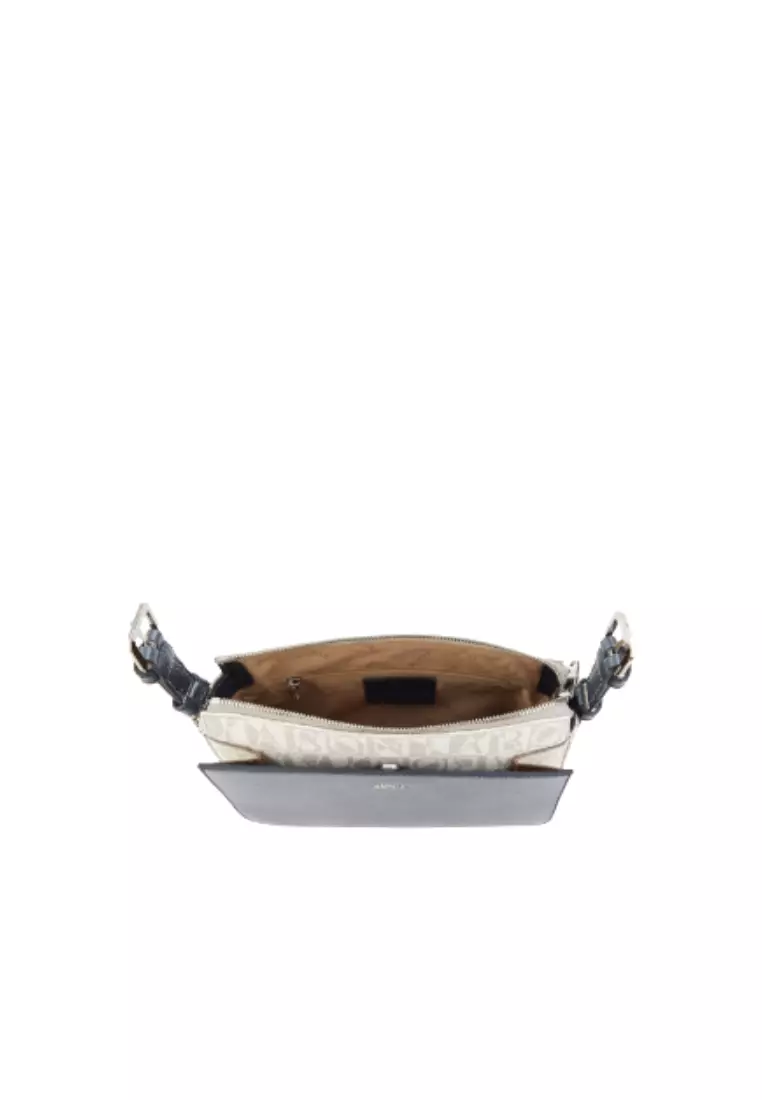 Bonia White/Navy Blue Cettina Small Crossbody Bag