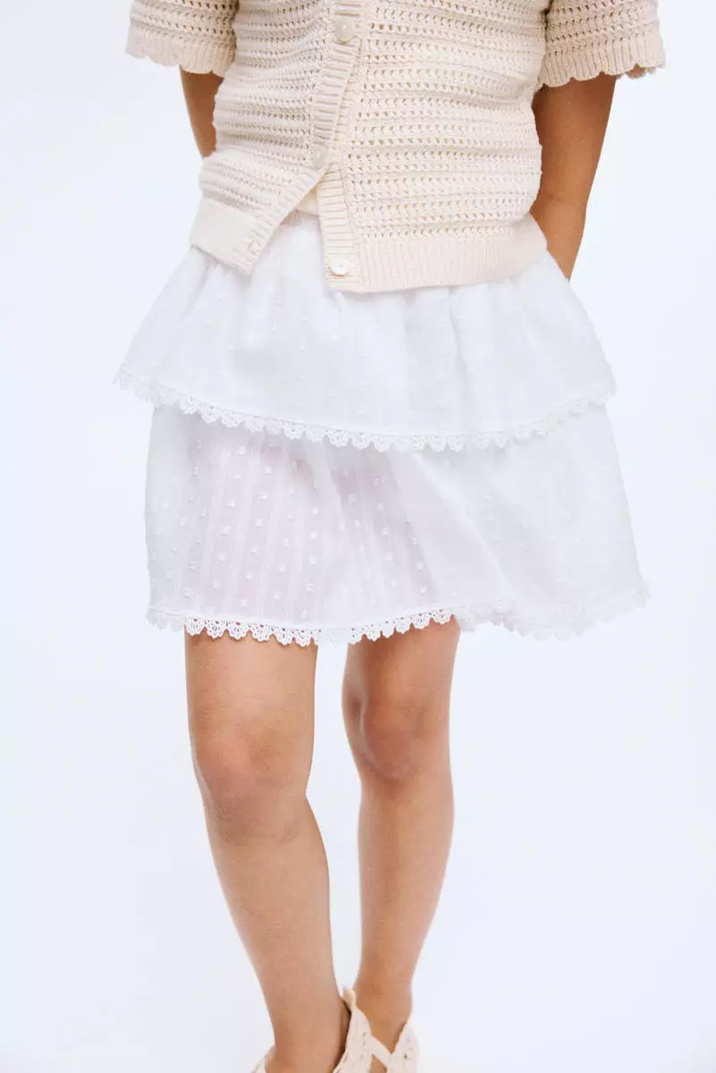 Tiered cotton skort
