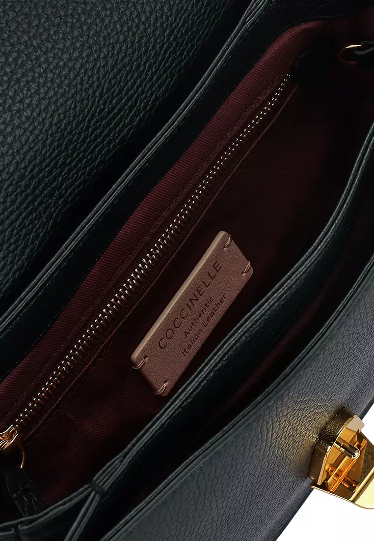 Sac à épaule Coccinelle Dew Patent - Cuir De Vache Noir - NEUF Avec étiquettes
