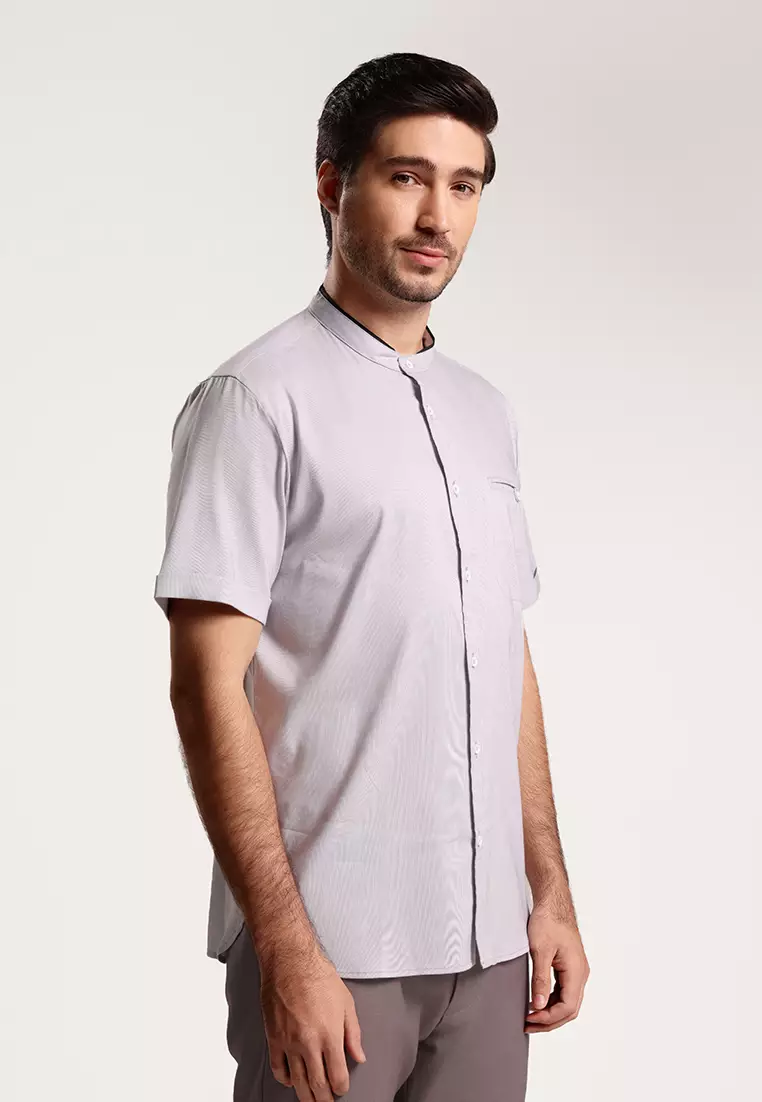 MOC - Kemeja Shanghai Lengan Pendek Pria Aldian - Grey