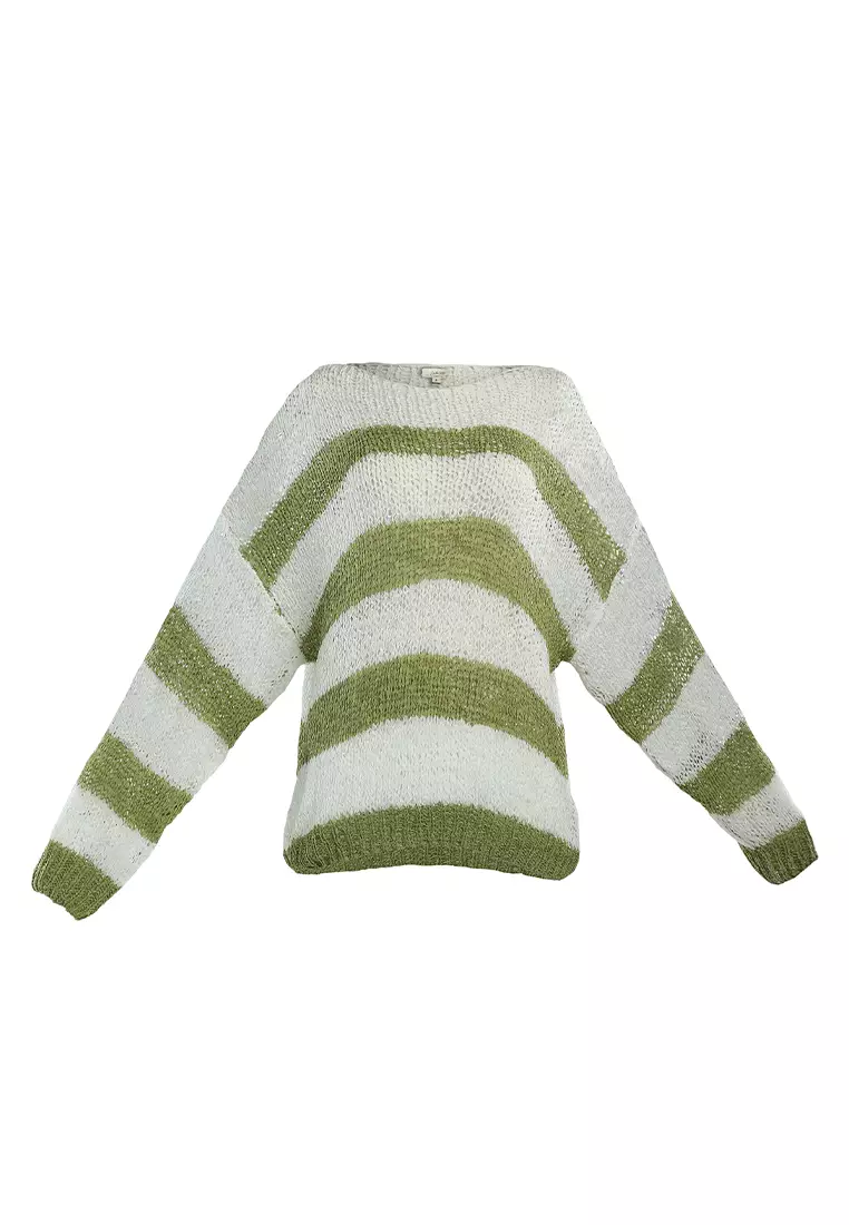 Atasan Rajut Oversized Hijau