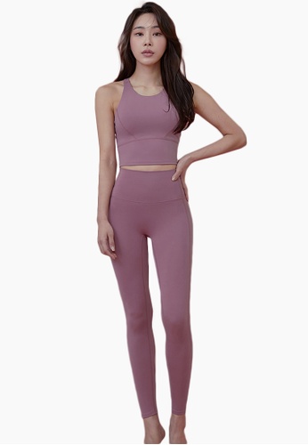 Sunnydaysweety purple 2022 S/S Yoga Vest + Slim Fit Stretch Pants Split Suit A22050403PU DB009US342BE54GS_1