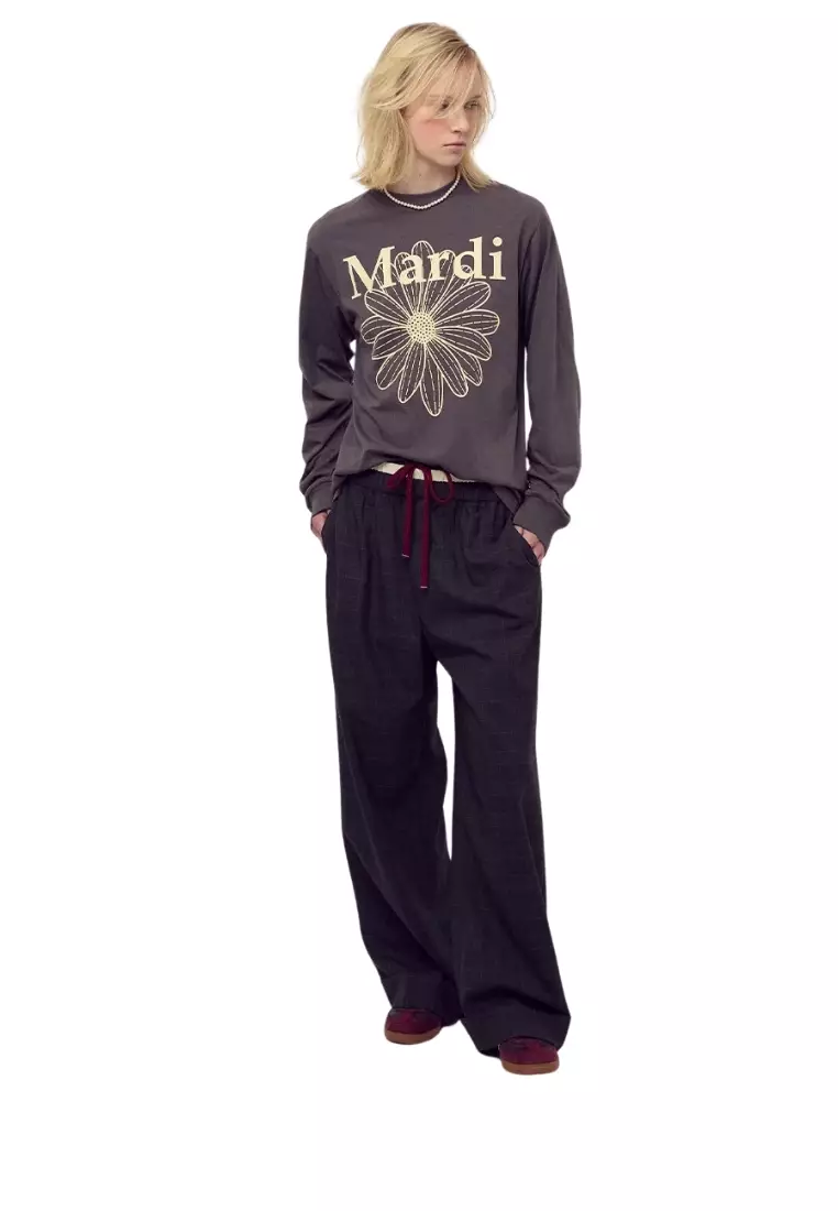 Tshirt Long Sleeve Flowermardi - Charcoal Cream