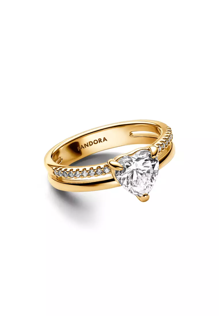 Buy PANDORA Pandora 14k Gold Plated Double Band Heart Ring Online