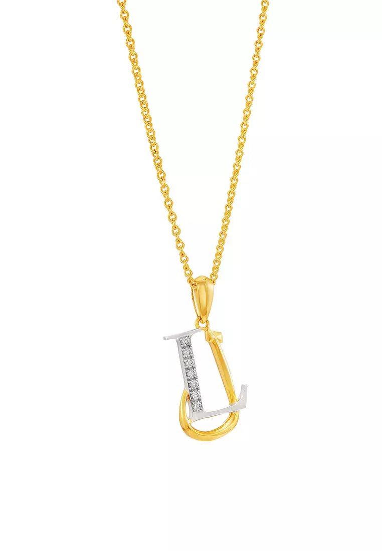 HABIB TULUS | Diamond Necklace in 375/9K Yellow and White Gold (Alphabet) 560710724(L-LAM)-YG
