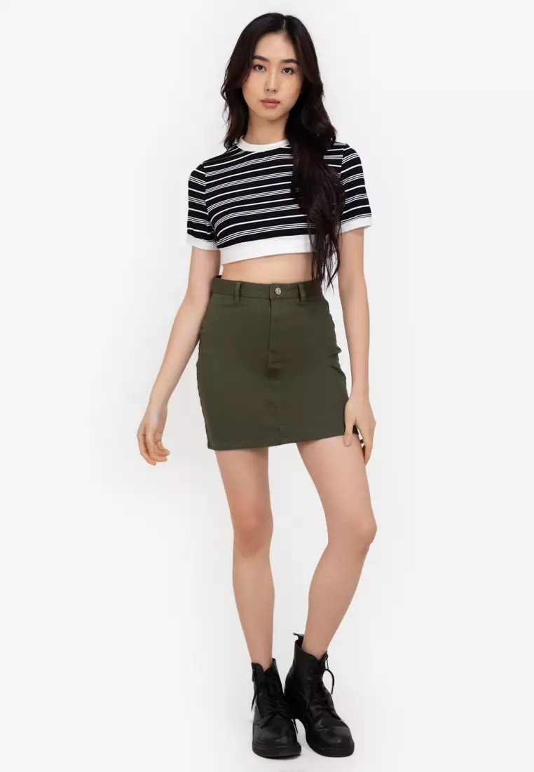 Buy ZALORA BASICS Stretch Denim Mini Skirt 2023 Online ZALORA Philippines