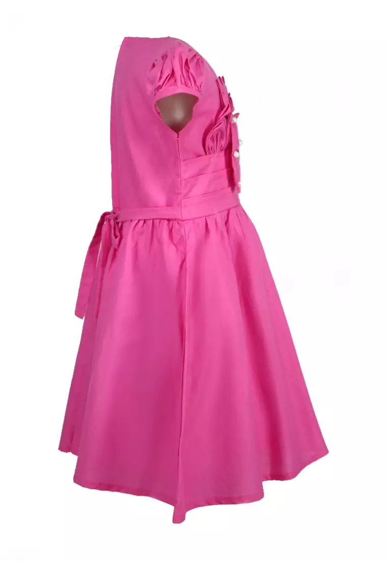 Two Mix Dress Anak Cantik Bahan Katun Usia 1-12 Tahun Y871 PINK