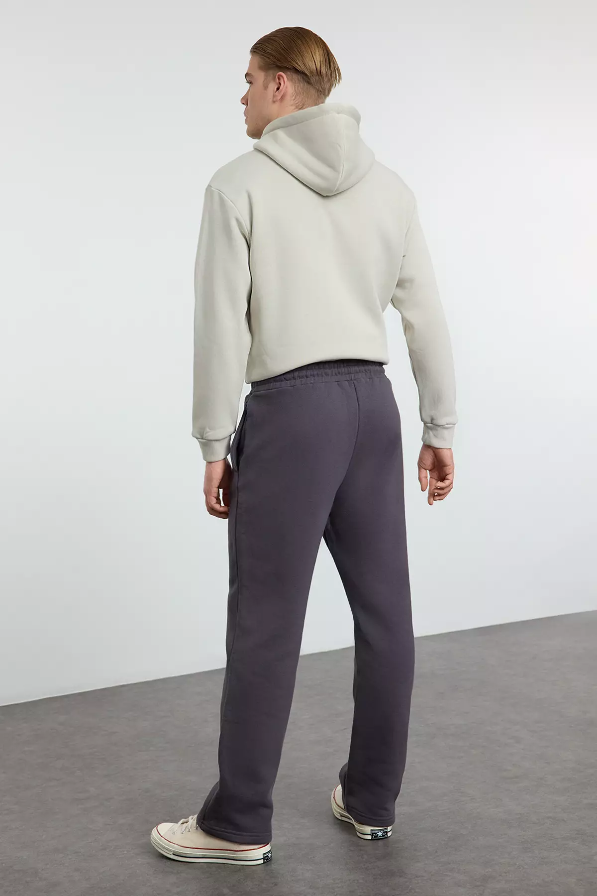 Smoke Regular/Straight Cut Sewing Detailed Sweatpants