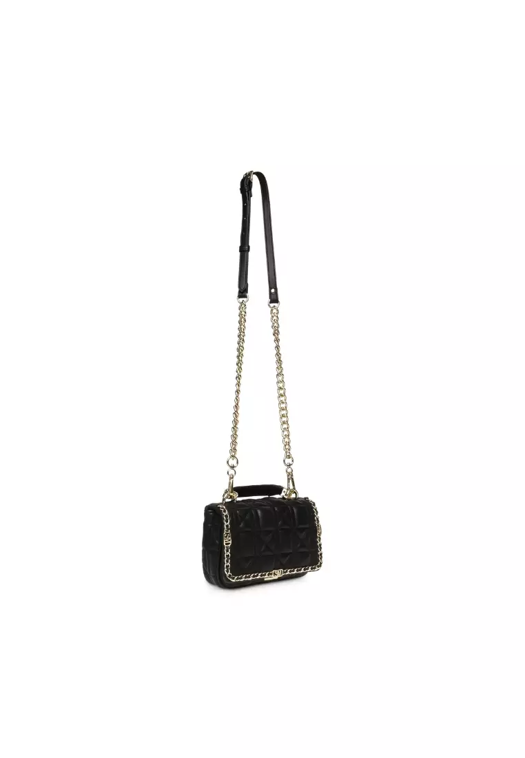 BSTELLE BLACK/GOLD SATCHEL BAG