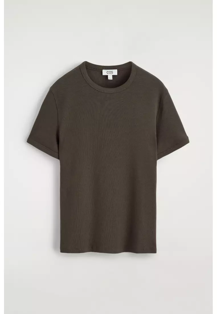 SLIM RIBBED COTTON T-SHIRT