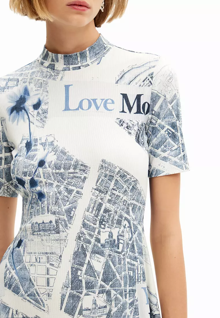 Desigual Woman Short map skater dress.