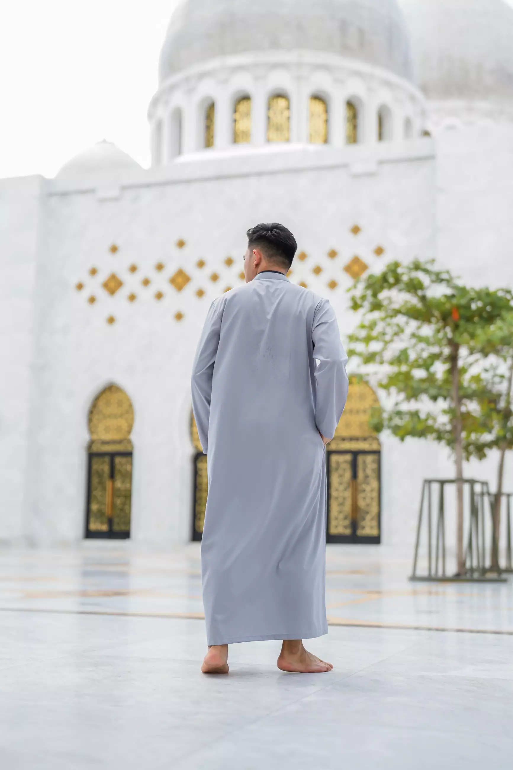 Koko Jubah Gamis Pria  Arfan Grey Regular Fit