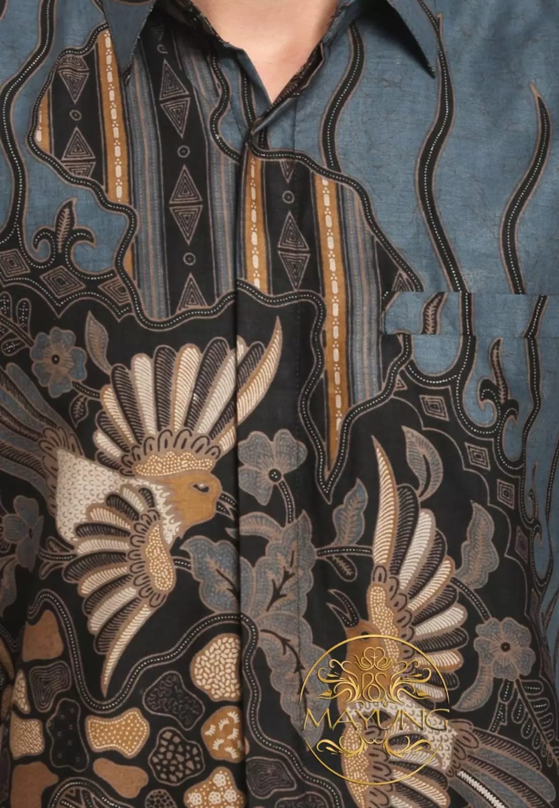 Citragada Blu Kemeja Batik Pria Premium Slimfit Modern Lengan Panjang