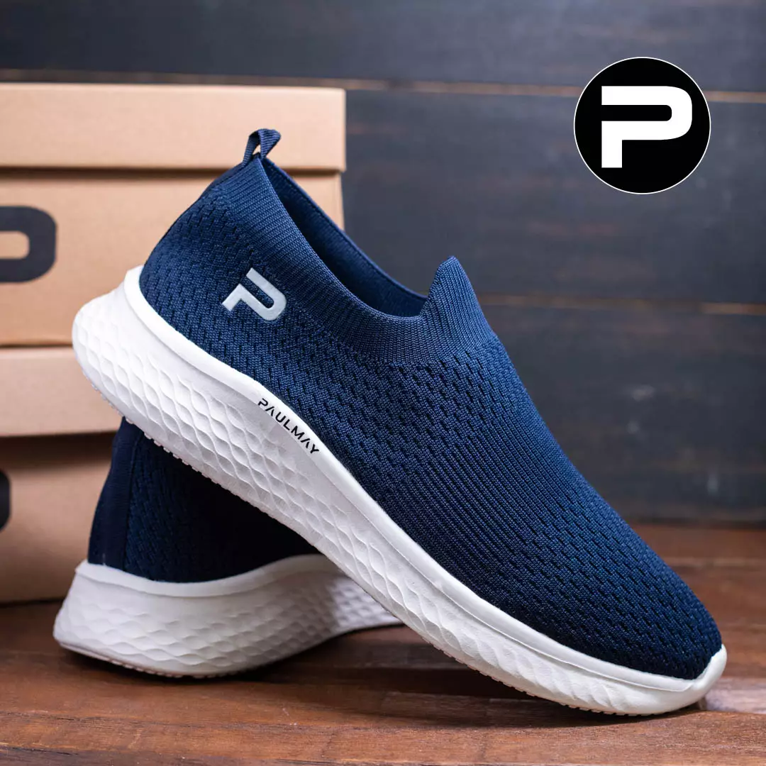 PAULMAY - Sepatu Slip On Running Pria Go Walk - Navy