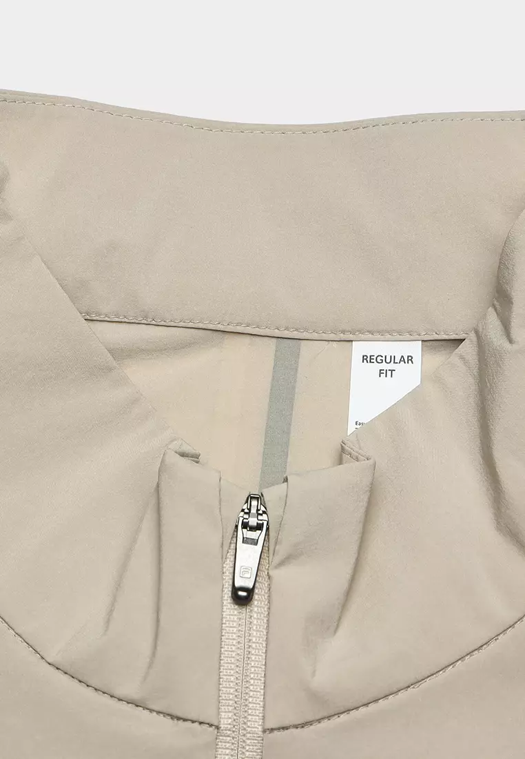 FILA CORE ATHLETICS GOLF STATELY FLORAL Men Woven Jacket (Black / Light Khaki)