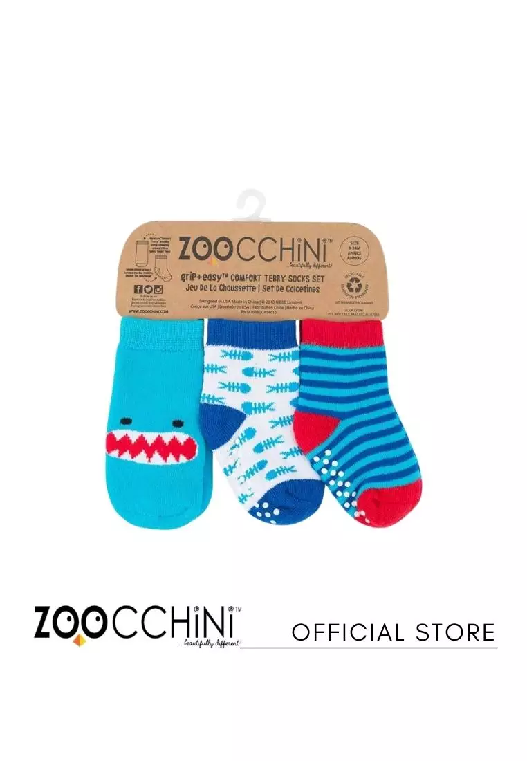 Zoocchini - Grip and Easy Comfort Leggings and Sock Set - Kai The