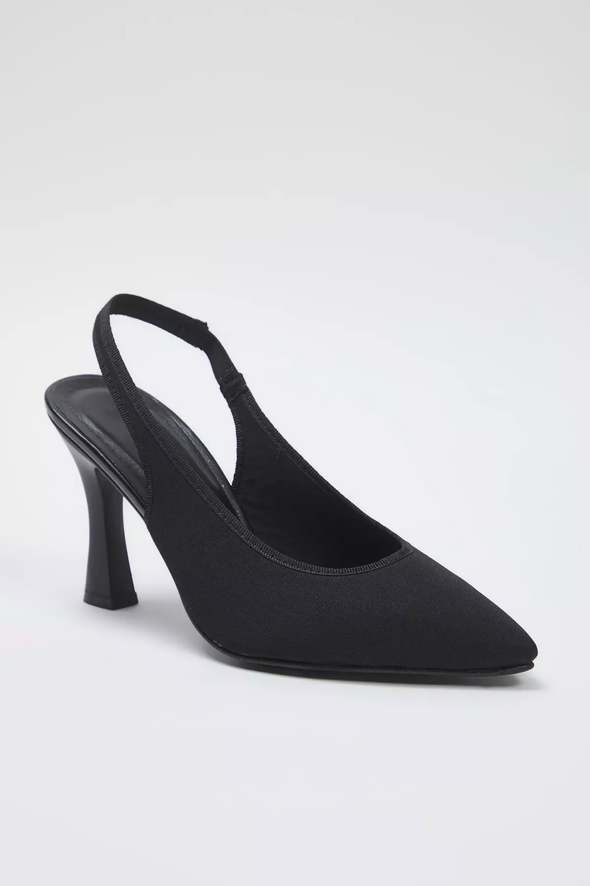 Black Matte Satin Pointed Toe Women's High-Heeled Shoes Takss25To00059