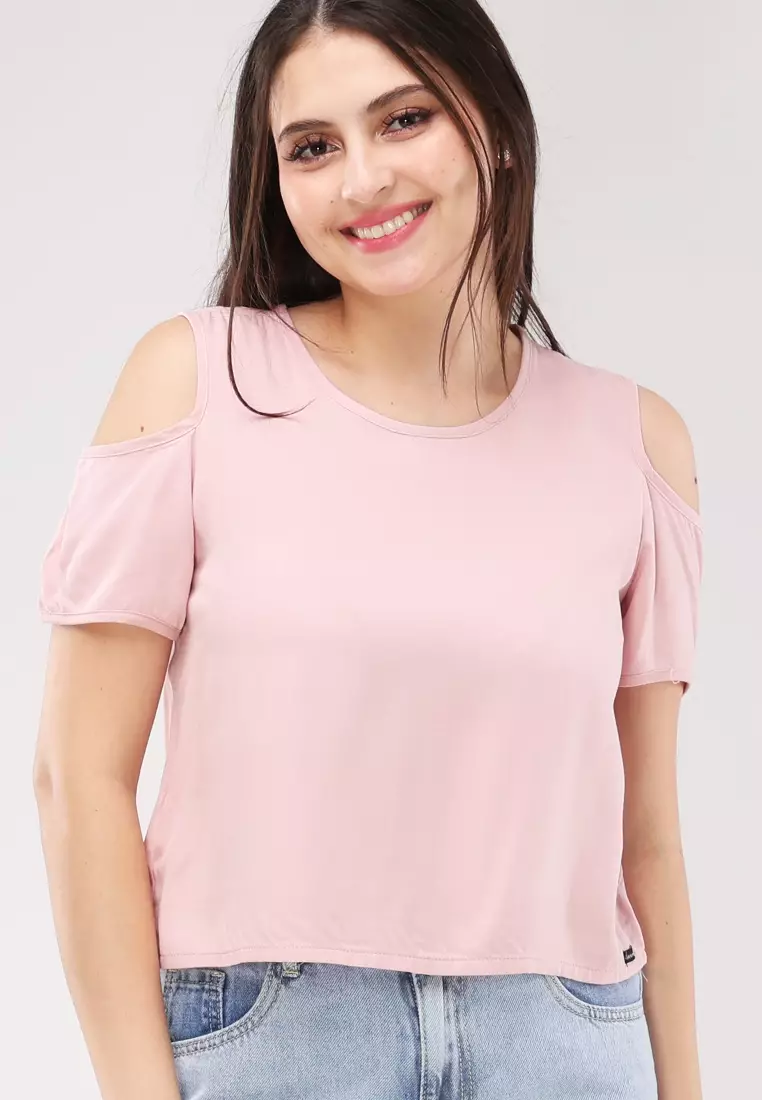 Single Twill Woven Short Sleeves Blouse