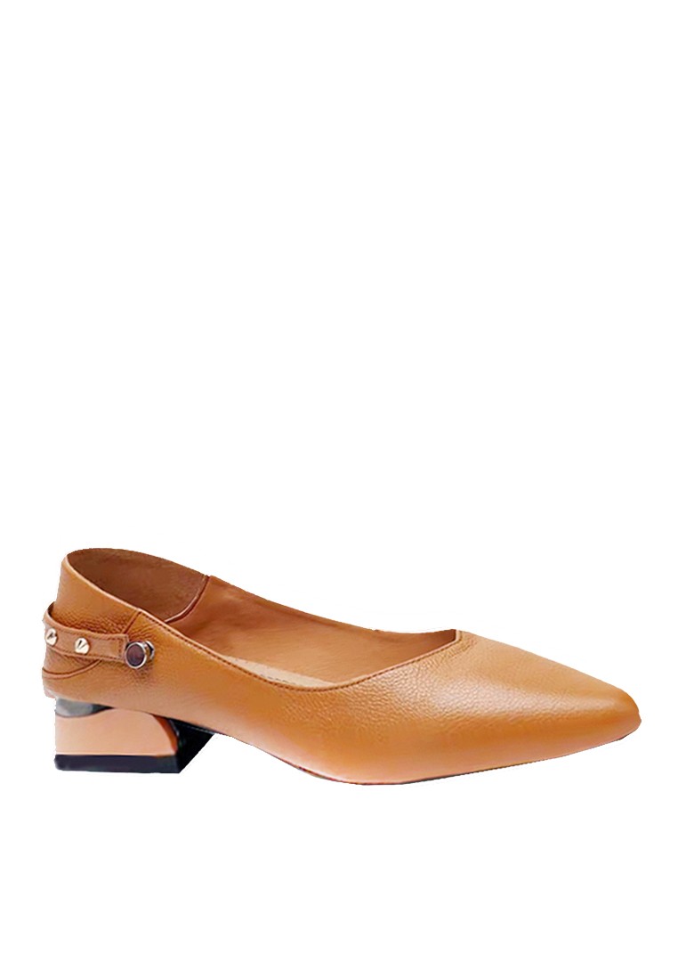 VANSA Top Layer Cowhide Low Heel Shoes VSW-F67527