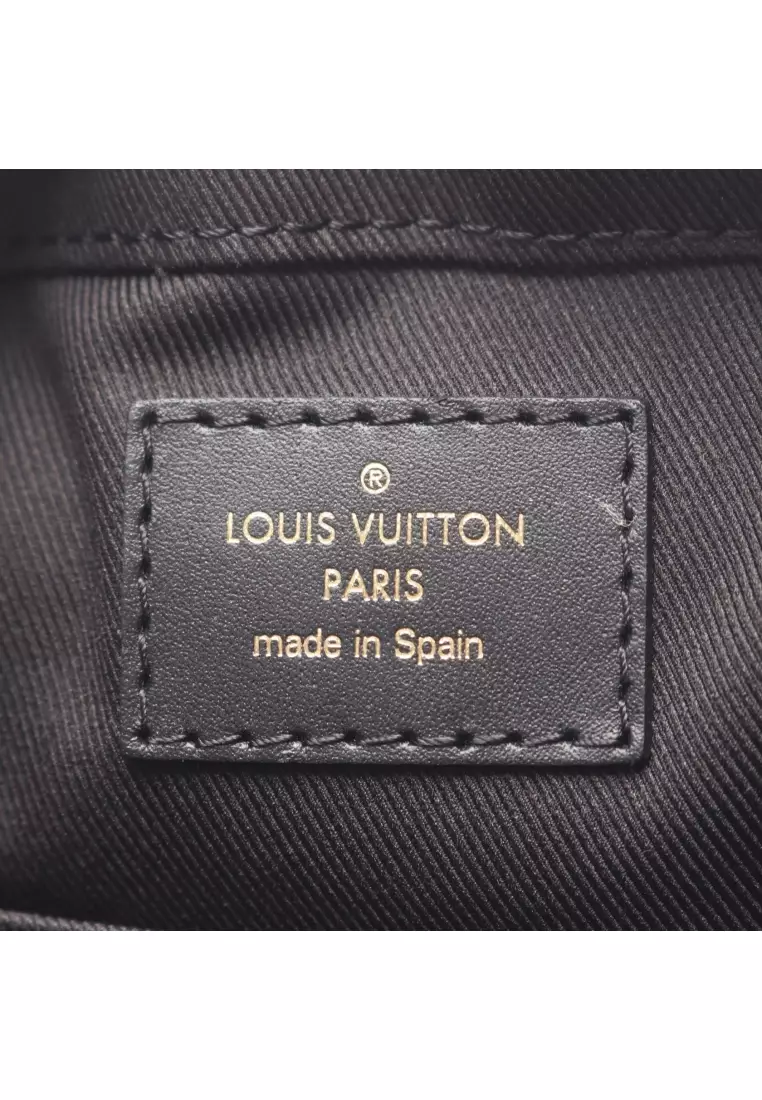 Pre-Loved Louis Vuitton Saintonge monogram Noir 2WAY Shoulder bag PVC leather Brown black