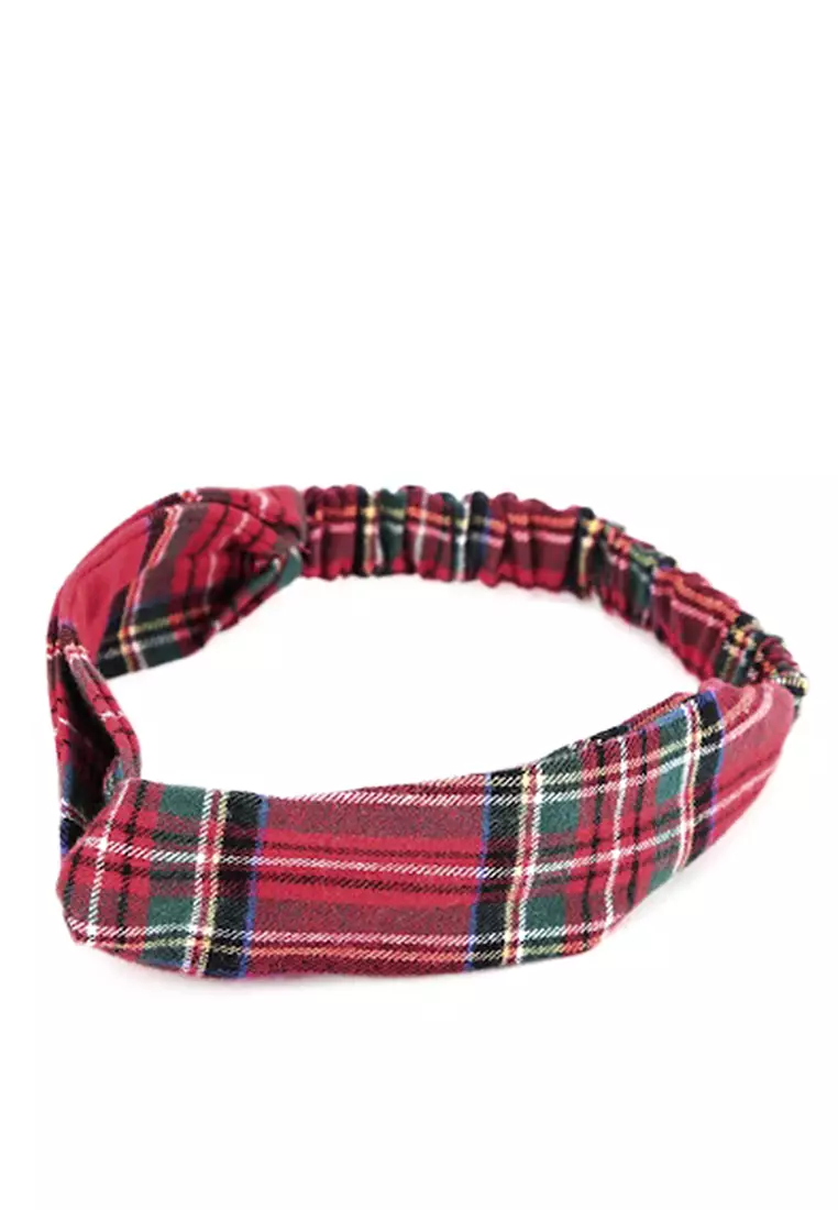 Pito Dito Girl Swansy Dress Pendek anak Merah Motif Kotak Tartan - Size 4