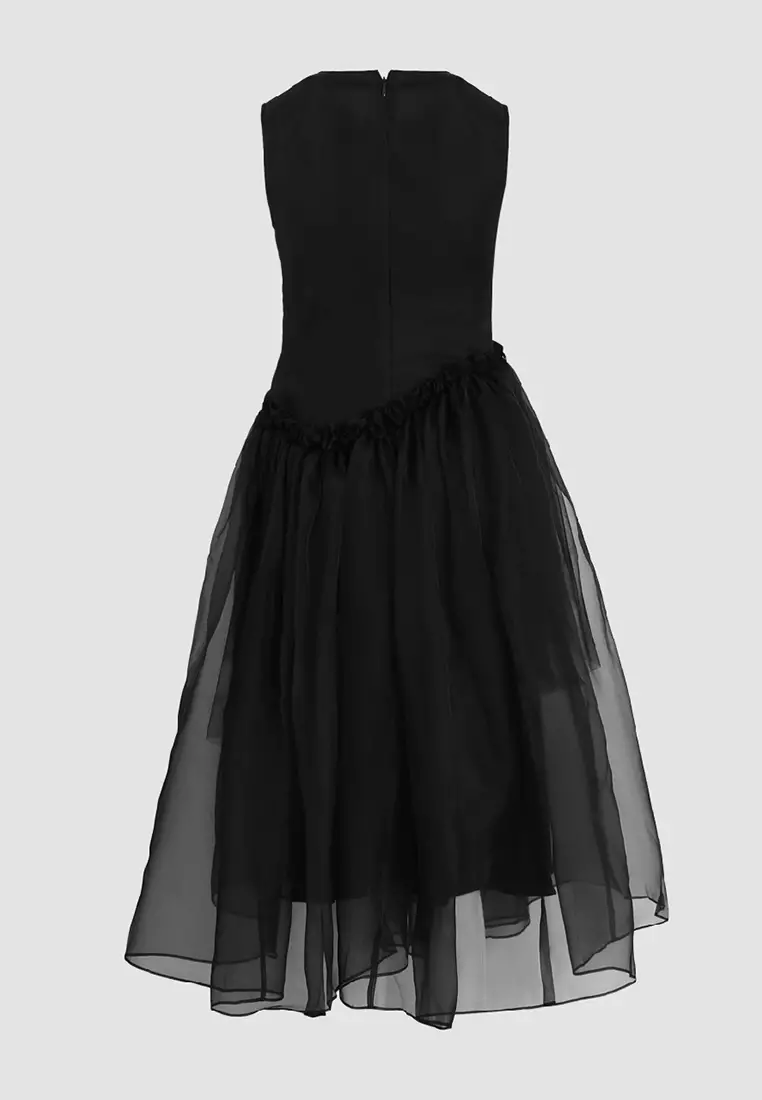 Sleeveless Crew Neck A-Line Dress