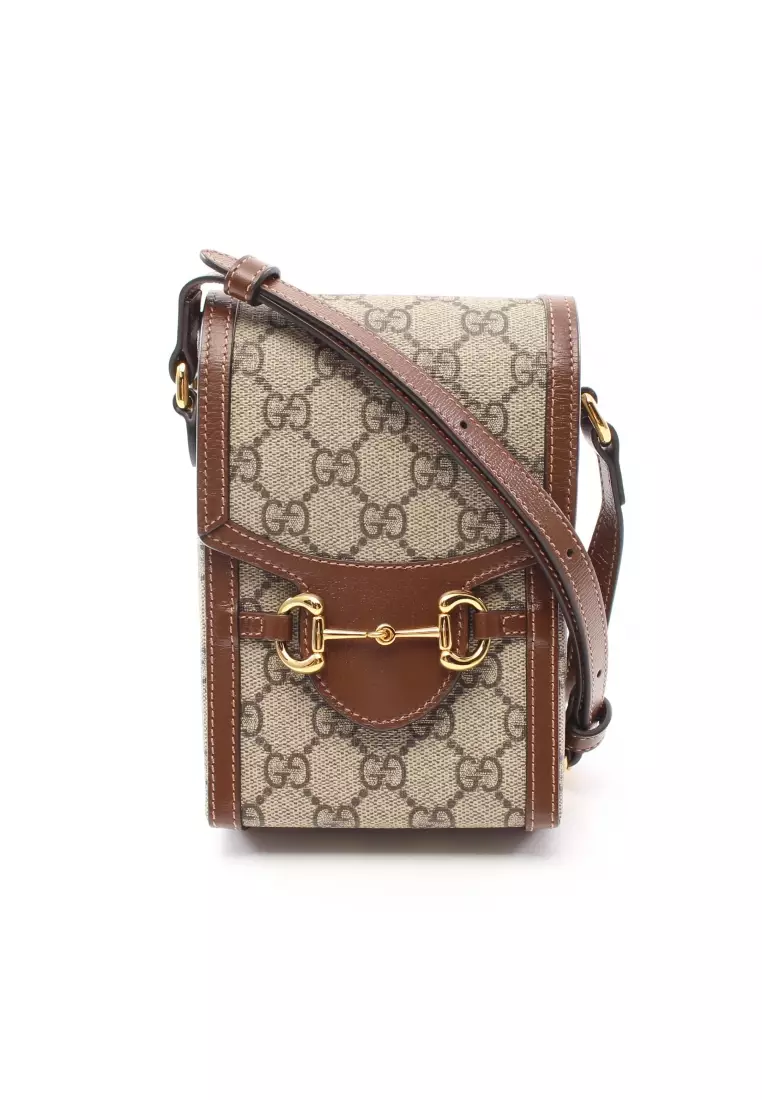 Buy Gucci Pre-loved GUCCI Horsebit 1955 mini bag GG Supreme Shoulder bag  PVC leather beige Brown 2023 Online