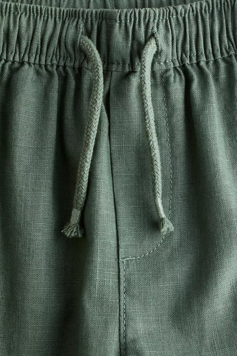Linen-blend trousers