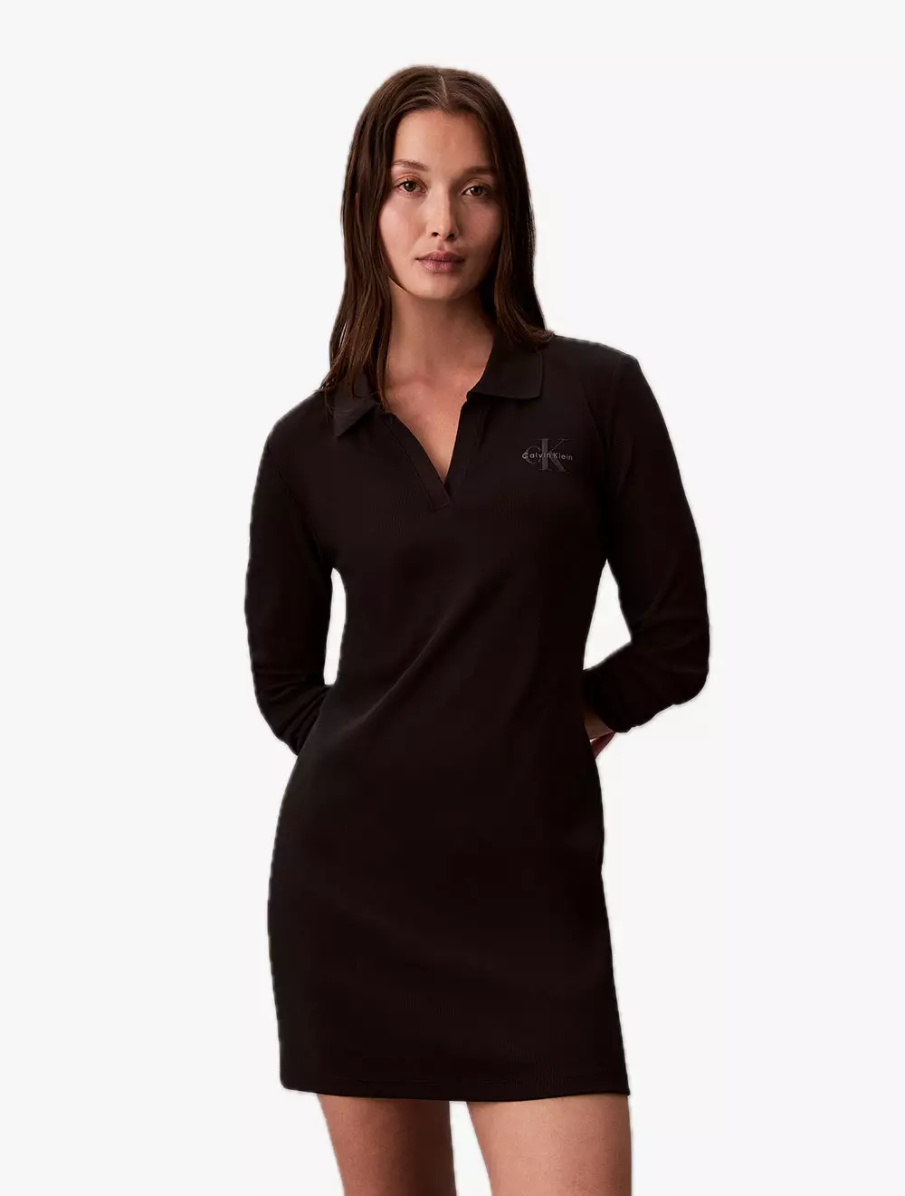 Calvin Klein - Slim Ribbed Cotton Polo Dress