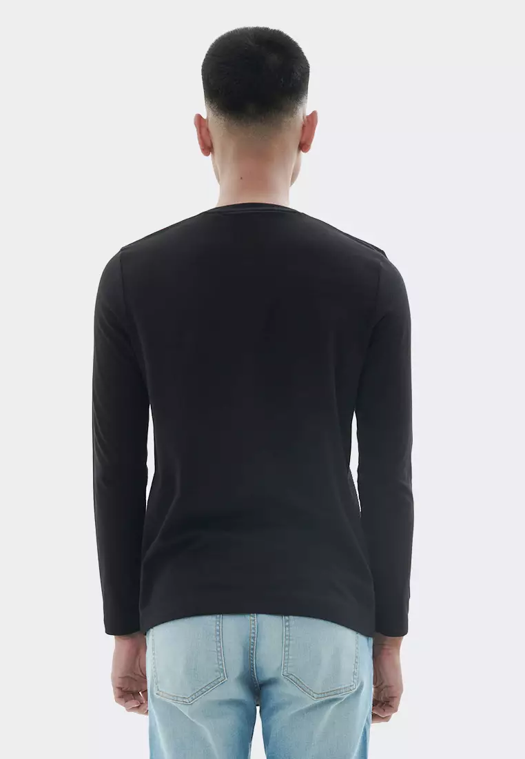 MANZONE Kaos pria lengan panjang EAST - BESTBUY-BLACK