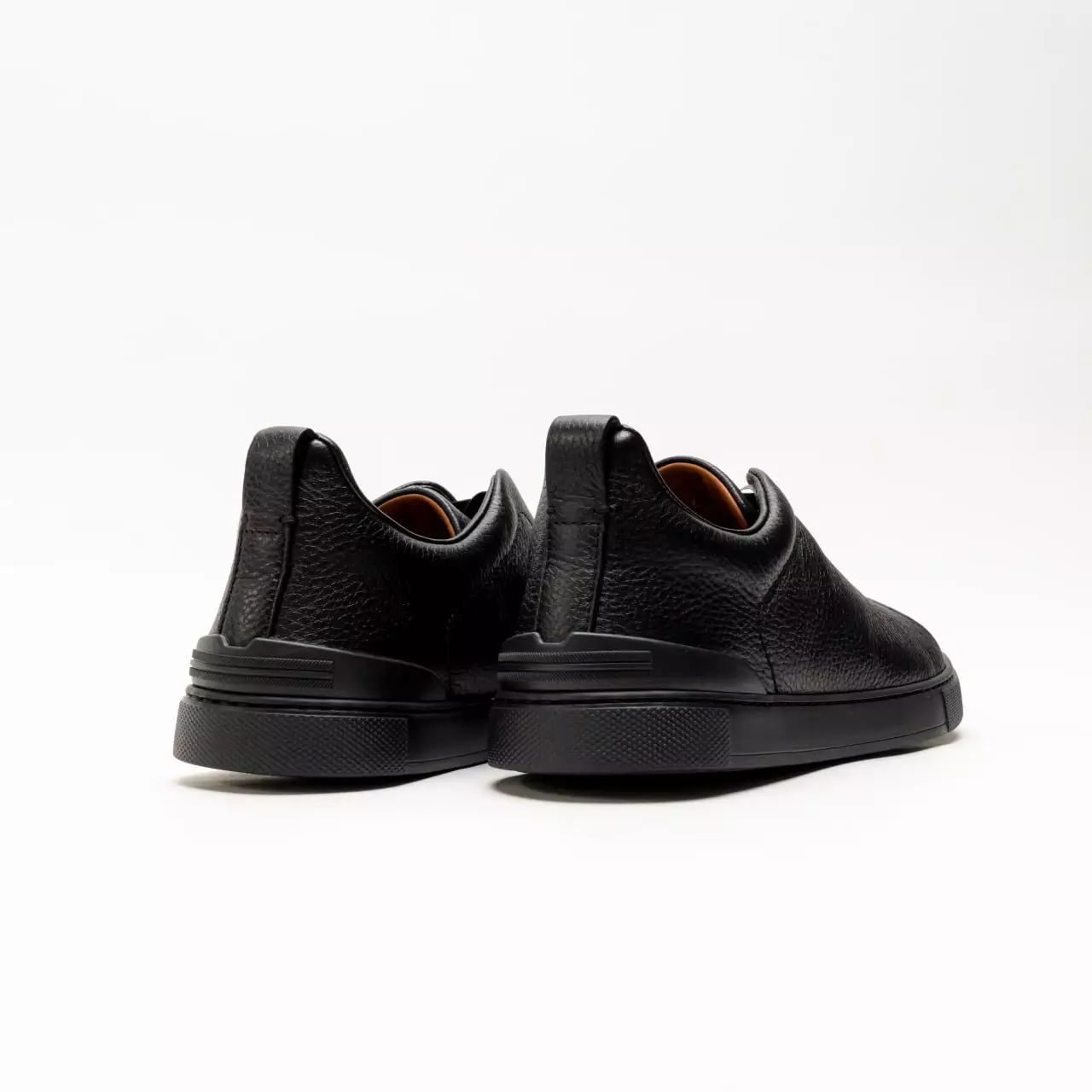 Triple Stitch Deerskin Sneakers All Black